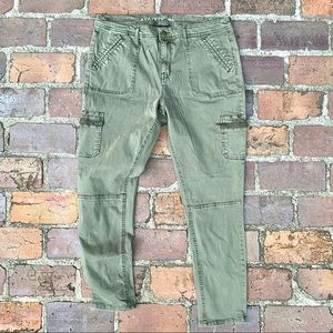 Ava & Viv Jegging 16W Olive Green Khaki Pants Super Stretch Zip Pockets